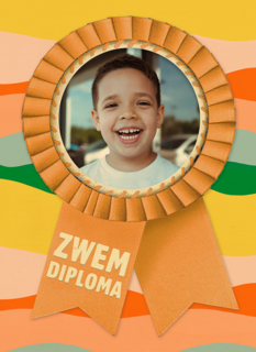 zwemdiploma fotokaart lintje