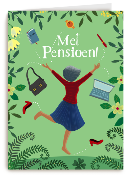 Pensioenkaart vrouw gooit alles in de lucht