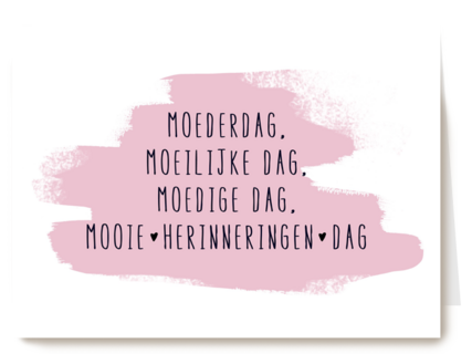 Herinnering kaart moederdag moeilijke dag
