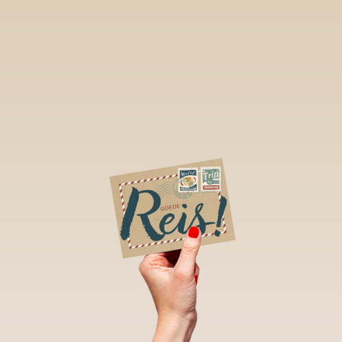 restyle reizen kaart met de tekst goede reis