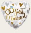  Ballon Hart Just Married Zilver Goud