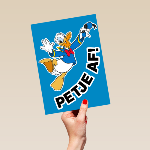 Complimentkaart Donald Duck petje af