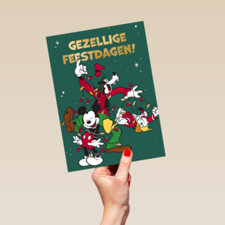 Disney kerstkaart mickey goofy donald duck