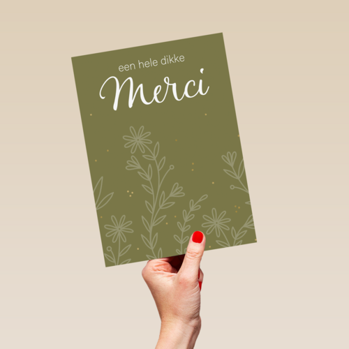 een hele dikke merci met botanical achtergrond