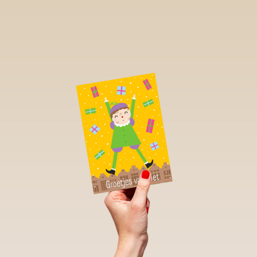 Sinterklaaskaart Groetjes van Piet