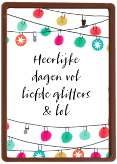 kerstkaart hip heerlijke dagen vol liefde glitters en lol