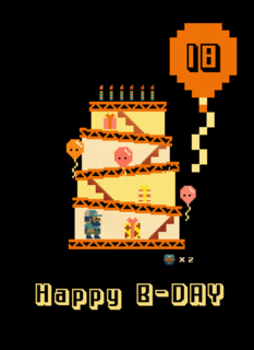 8 bit 18de verjaardagskaart