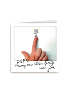 polaroid kaart verjaardag te laat