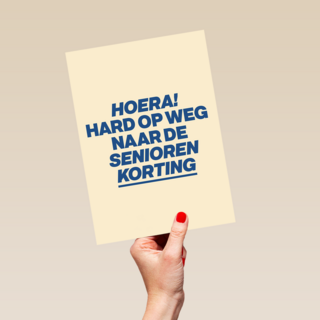 verjaardag kaart man seniorenkorting