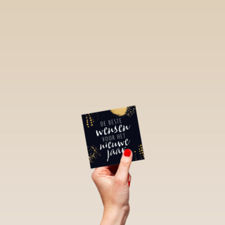 nieuwjaarskaart zakelijk beste wensen zwart met goud