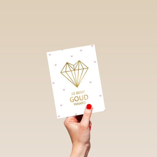 valentijnskaart stijlvol jij bent goud waard