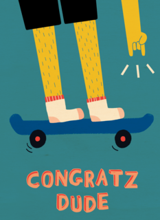Verjaardagskaart skateboarder