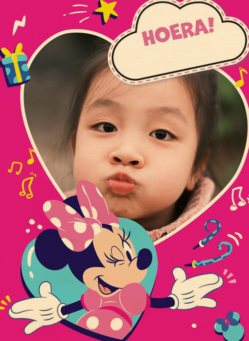 Minnie Mouse fotokaart verjaardag