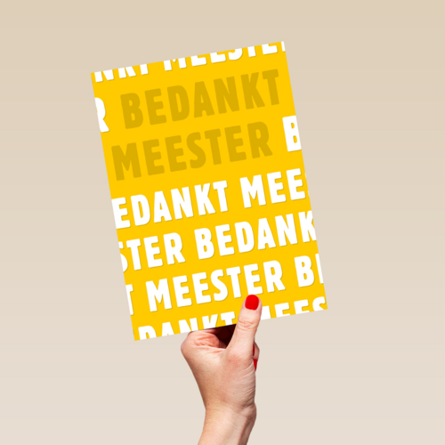bedankt meester met deze gele kaart