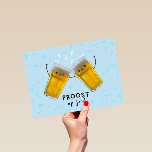 gefeliciteerd kaart klassiek proost op jou