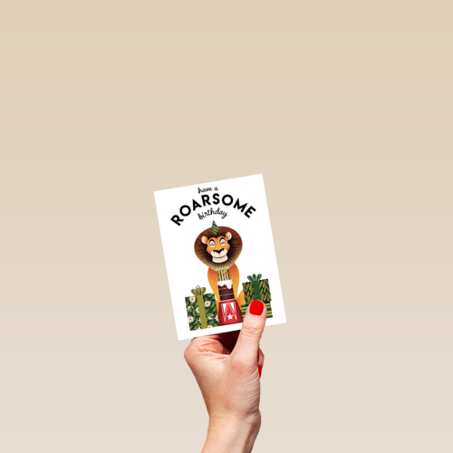 verjaardag kaart folio have a roarsome birthday leeuw