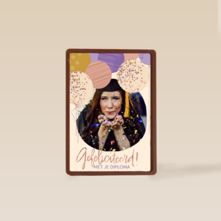 Geslaagd Gefeliciteerd Ballon Fotokaart