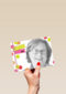 fotokaart vrouw roze