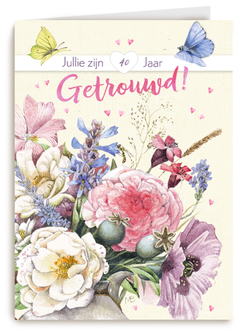 Kaart Hallmark | Huwelijksjubileum | Huwelijkskaart 40 Jaar Getrouwd Marjolein Bastin