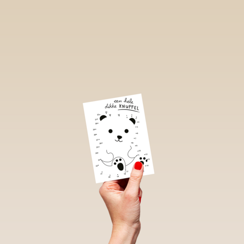 Kaart voor kinderen Een hele dikke knuffel Spelletje