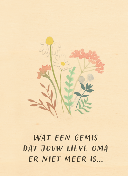 Houten Kaart Condoleance Kaarten | Houten Kaart Hallmark | Condoleance Kaarten | Wat Een Gemis Dat Jouw Lieve Oma Er Niet Meer Is