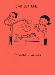 Geboortefelicitatie shit got real