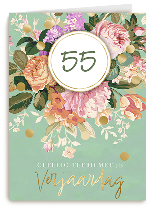 Kaart Hallmark | Kaart Met Leeftijden | Verjaardagskaart Bloemen Met Leeftijd