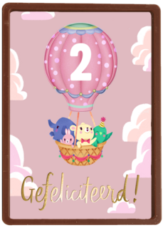 Verjaardagskaart meisje roze leeftijd