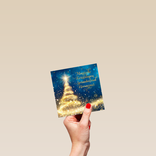 kerstkaart klassiek magische kerstdagen sprankelend nieuwjaar