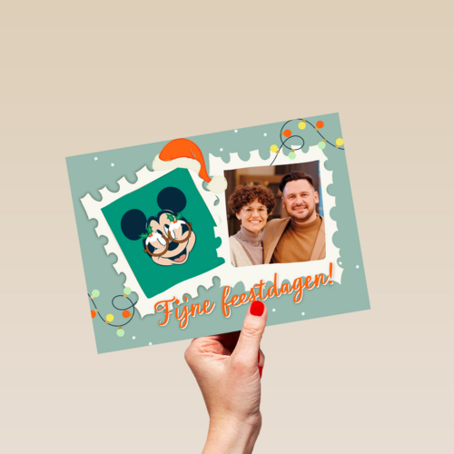 fijne kerstdagen fotokaart mickey