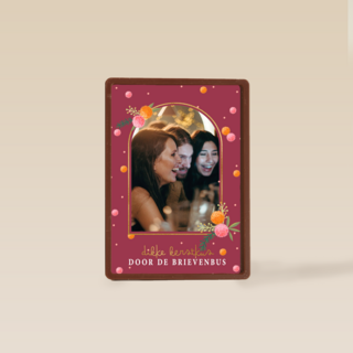 Kerstkaart bourdeaux met fotokader