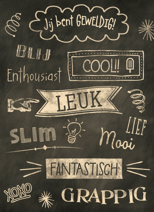 Houten Kaart | Jij Bent Geweldig Krijtbord