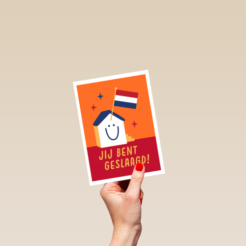 Geslaagd Huis met Nederlandse vlag