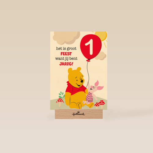 Verjaardagskaart Poeh 1 jaar
