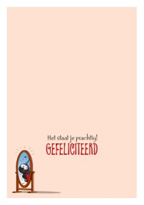 liefheersbeestje voor de spiegel