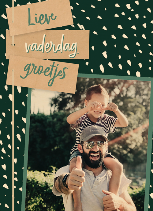 Houten Kaart Vaderdag | Hallmark | Houten Kaart Hallmark | Vaderdag | Vaderdag Fotokaart Lieve Vaderdag Groetjes