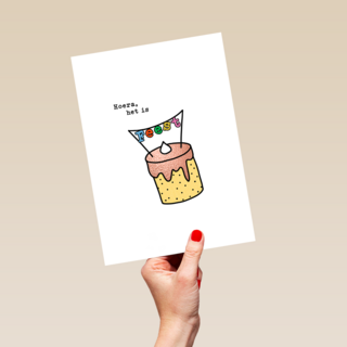 Verjaardagskaart Hoera Het Is Feest Taart