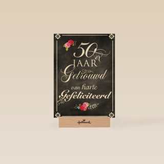 schoolbord vijftig jaar getrouwd