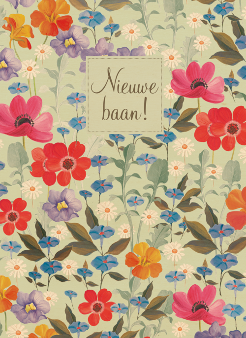 Houten Kaart Nieuwe Baan | Houten Kaart Hallmark | Nieuwe Baan | Nieuwe Baan Kaart Met Bloemen