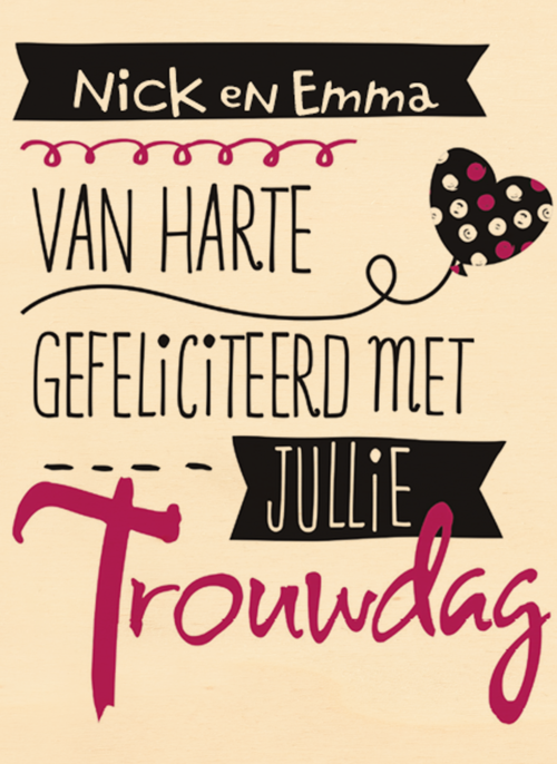 Houten Kaart Huwelijksjubileum | Houten Kaart Hallmark | Huwelijksjubileum | Huwelijksjubileum Van Harte Gefeliciteerd
