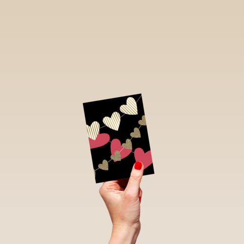 valentijnskaart stijlvol slinger van hartjes