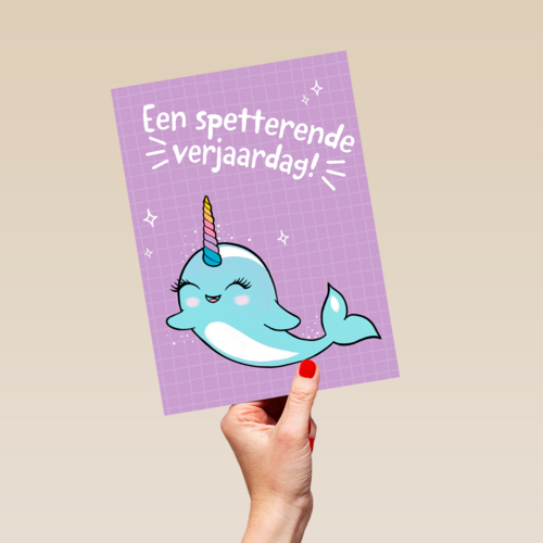 een narwal op je spetterende verjaardag
