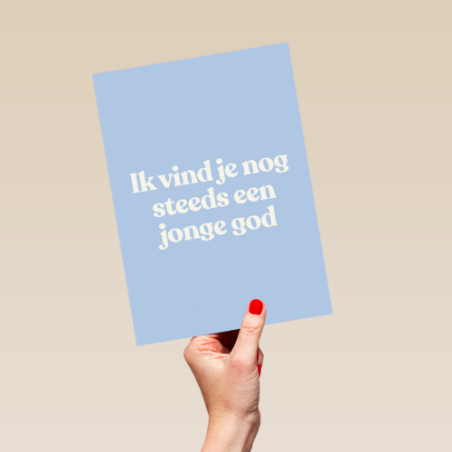 verjaardag kaart man nog steeds jonge god