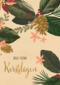 Kerstkaart fijne feestdagen kerstbloemen