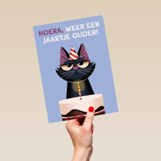 Verjaardagskaart Grumpy Folio weer een jaartje ouder lila