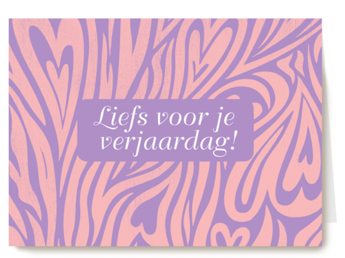 Hippe hartjes verjaardagskaart