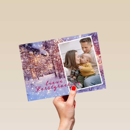 Fotokaart Kerst lieve Kerstgroetjes
