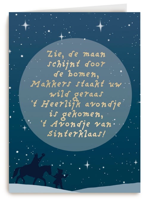 sinterklaaskaart gedicht maan schijnt door de bomen