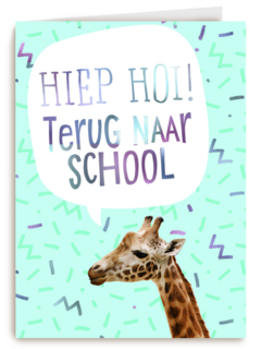 Back to school kaart Giraffe