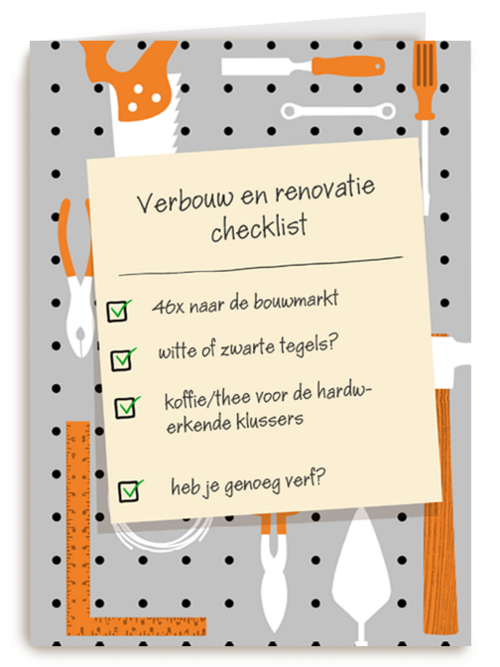 Kaart Hallmark | Felicitatie Nieuwe Woning Verbouwen En Klussen | Verhuisd Kaart Checklist Verbouwing
